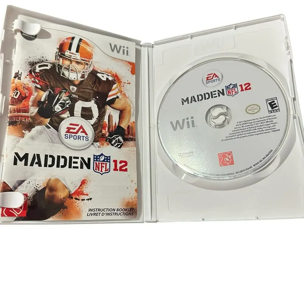 Madden NFL 12 Nintendo Wii Complete with Manual Untested Sport Football Gaming